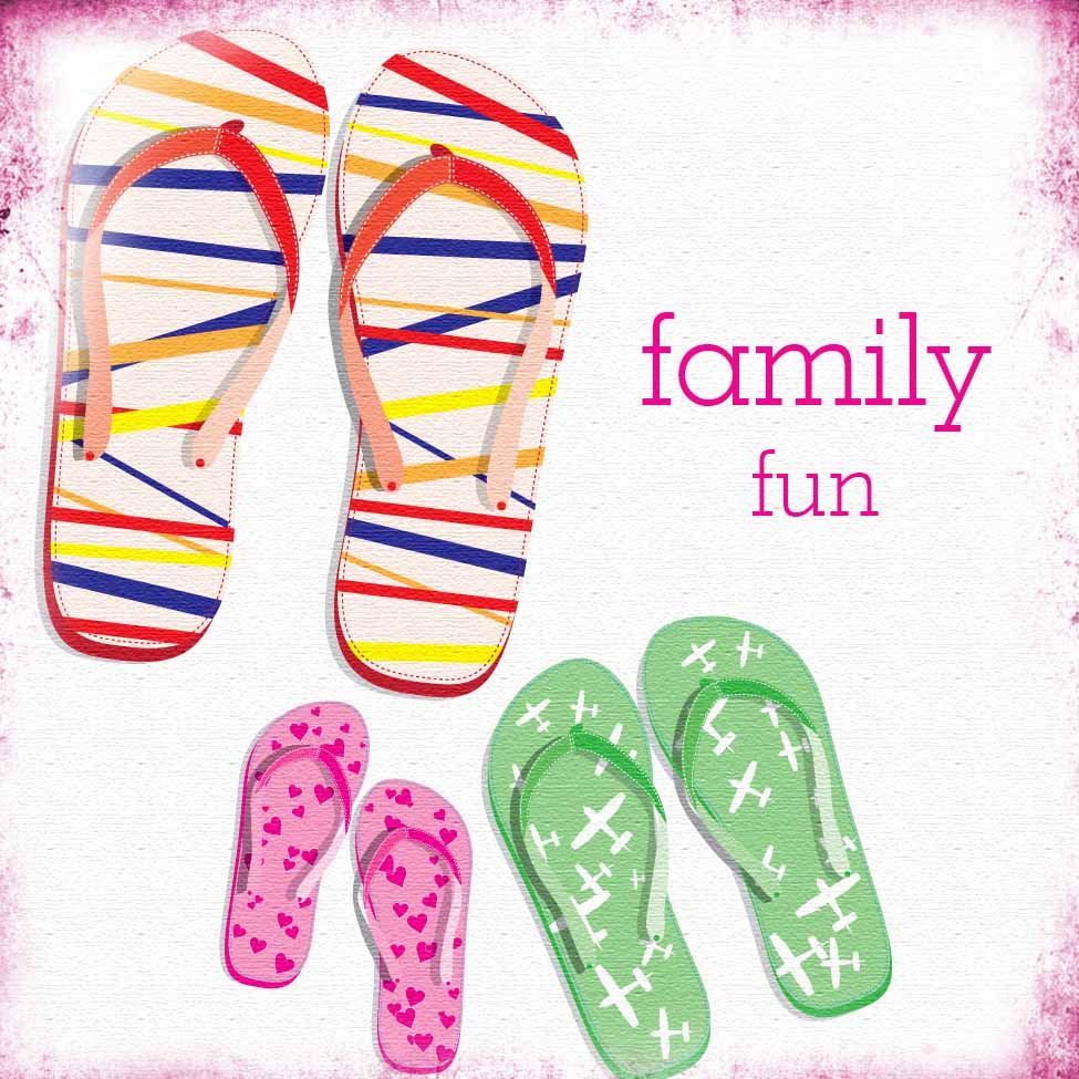 Family fun picture with flip flops