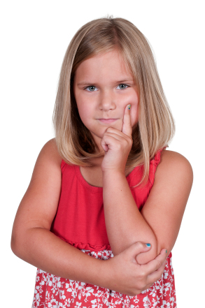 Little girl thinking