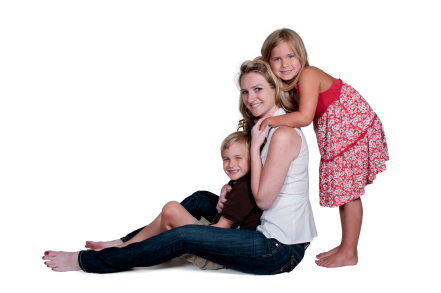 Mom with two children