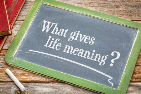 What gives life meaning? on chalk slate